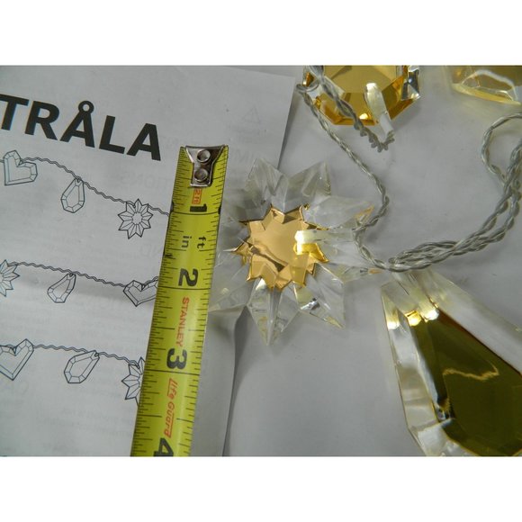 Ikea Lights String Amber Gold 10ft Hearts, Diamonds, Snowflakes, Circles Lucite - Picture 11 of 16